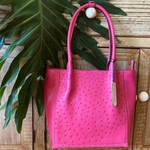 Ostrich LEATHER Handbag Tote Purse Shoulder Bag